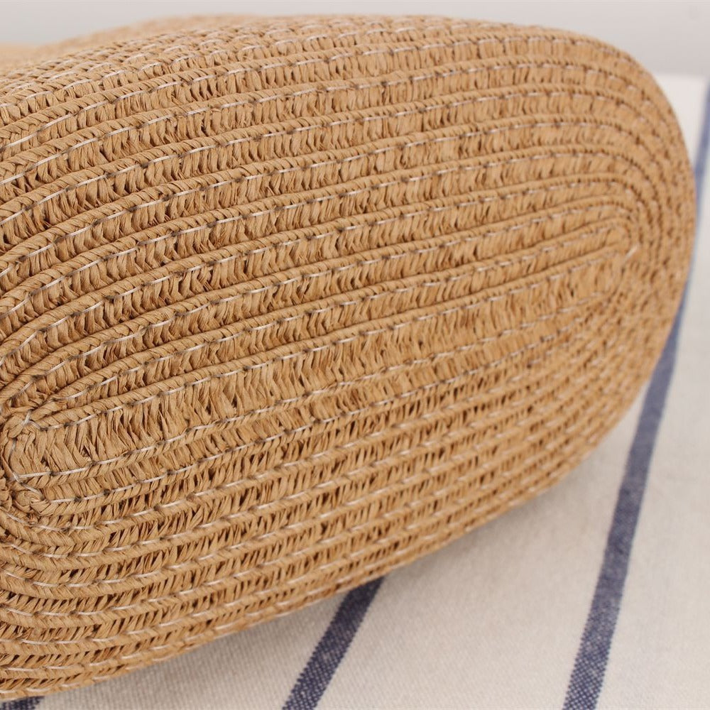 Handwoven natural material crossbody bag with elegant ring clasp Skanto