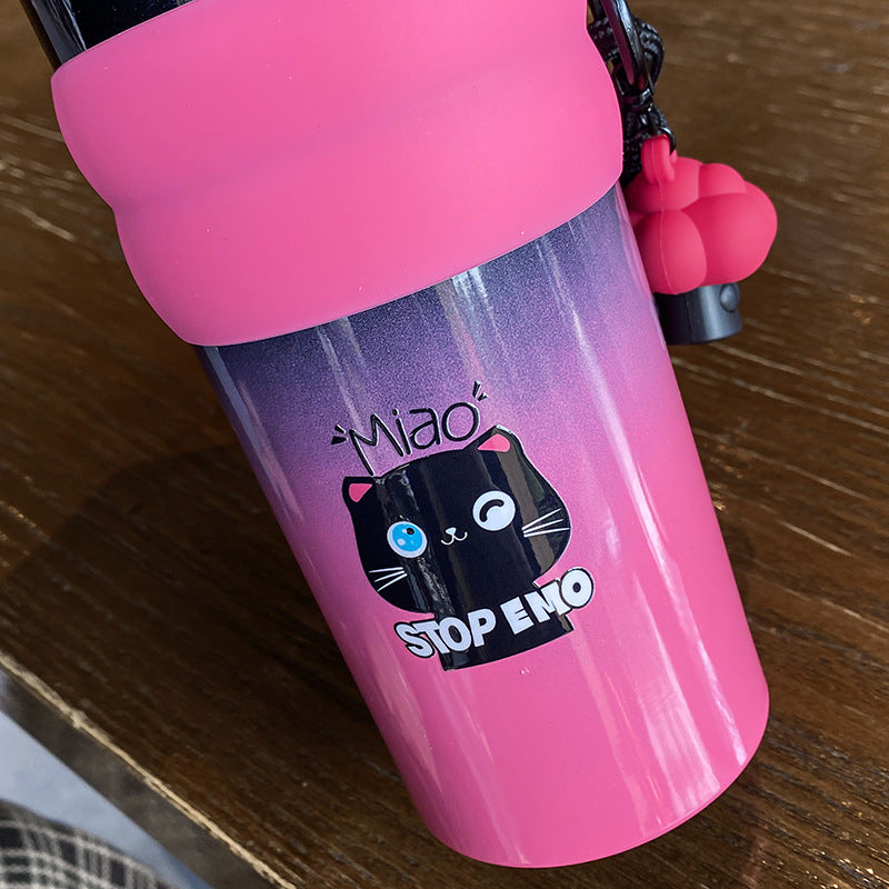 Dame leken kaffekopp med silikondeksel og integrert anheng Skanto