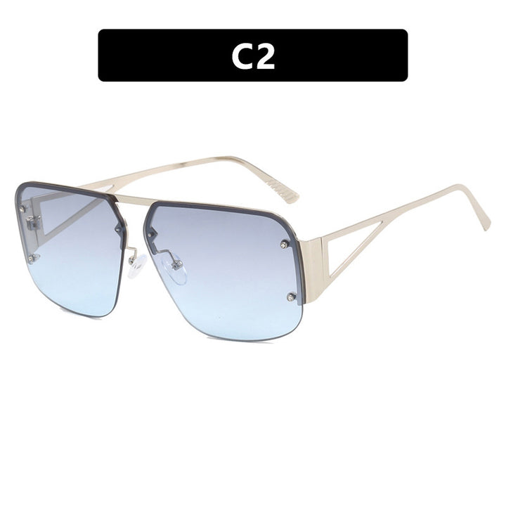 Dame futuristisk solbrille med firkantet ramme og speilende glass Skanto