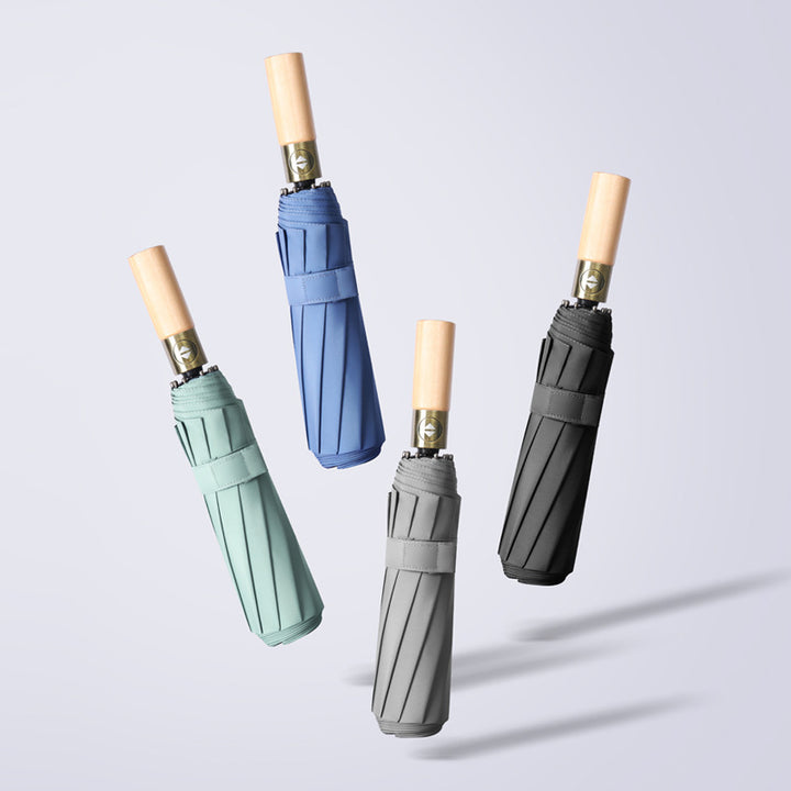 Damer elegant foldbare paraply med ergonomisk treskaft Skanto