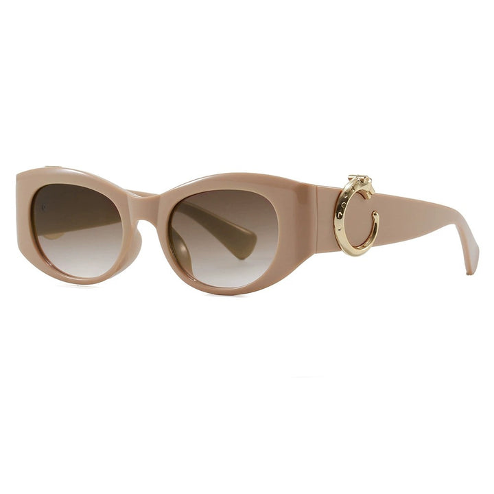 Dame elegant Cat-Eye solbriller med gulldetaljer Skanto