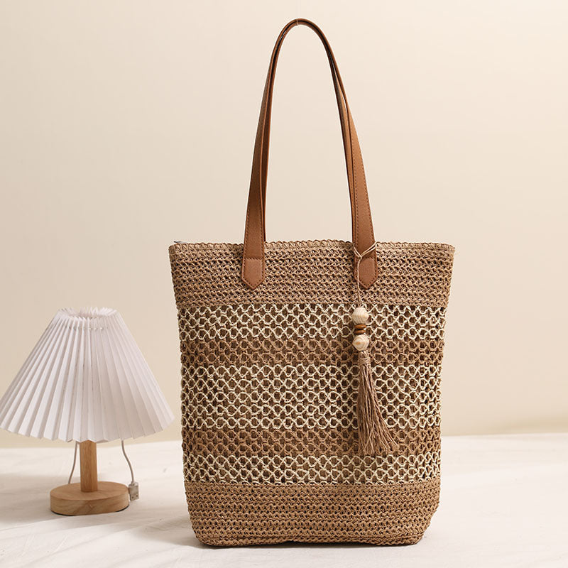 Braided Natural Material Tote Bag Skanto