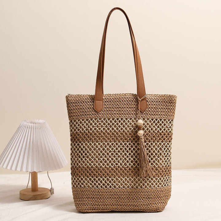 Braided Natural Material Tote Bag Skanto