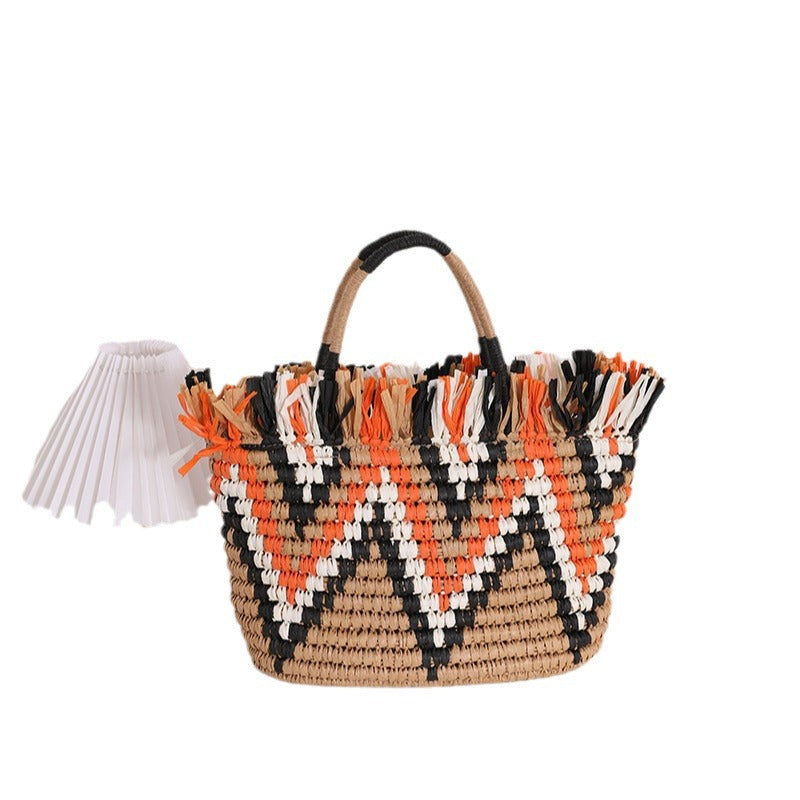 Stylish basket bag with eye-catching pattern Skanto