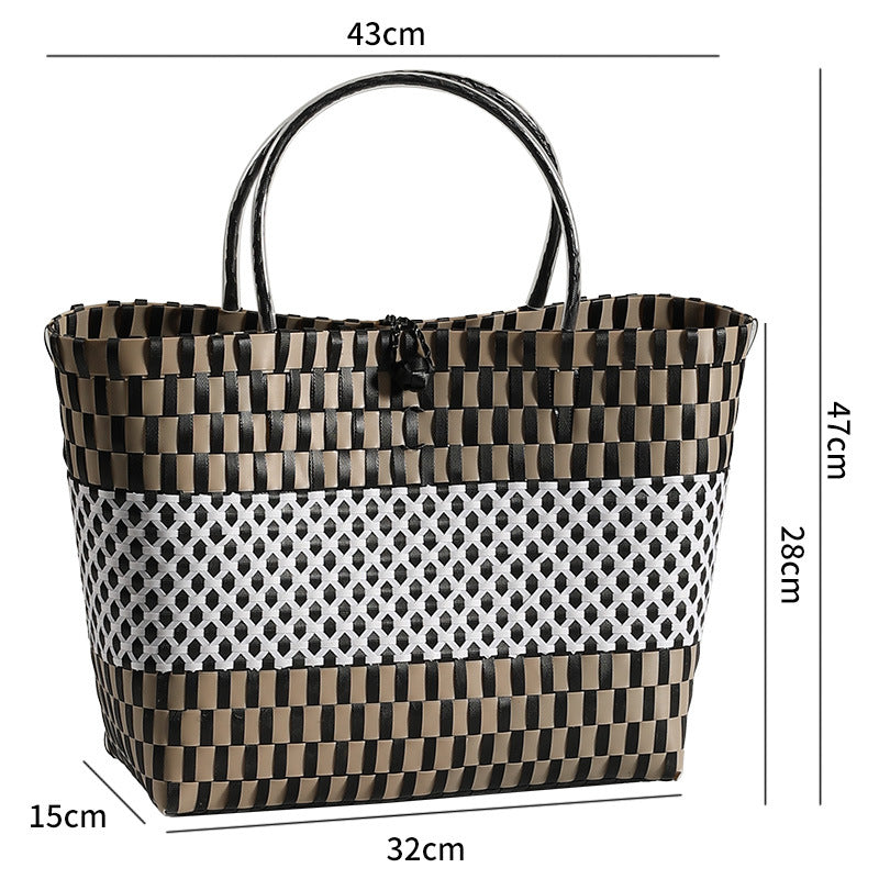 Stilig Vevd Strand Tote Skanto
