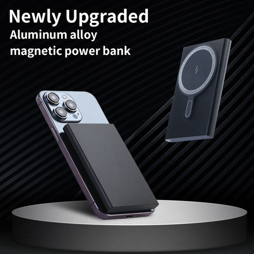 Bærbar magnetisk powerbank med hurtig induktiv ladetanker Skanto