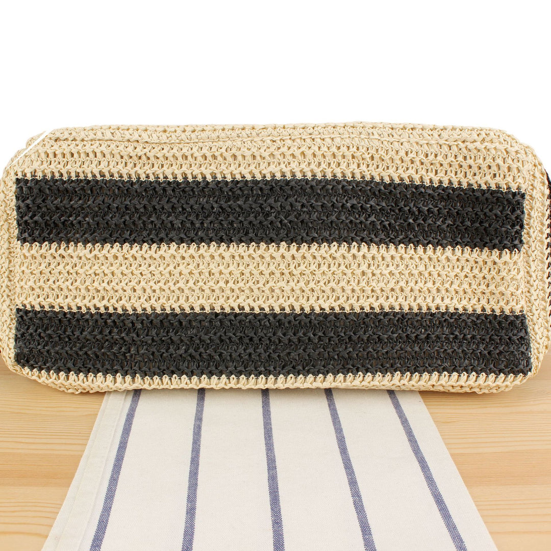 Straw Bag with Elegant Leather Handles Skanto