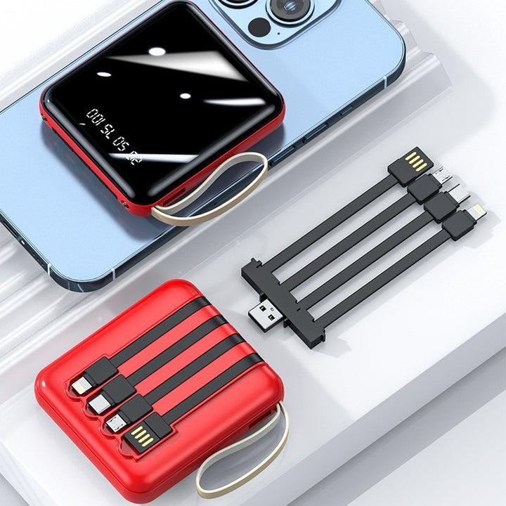 Kompakt powerbank med integrert multifunksjonsport og digitalt display Skanto