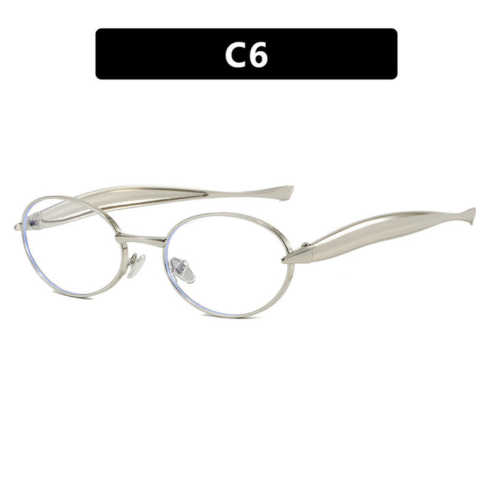 Women's Fashionable Oval Frame Sunglasses with Glittering Details Skanto