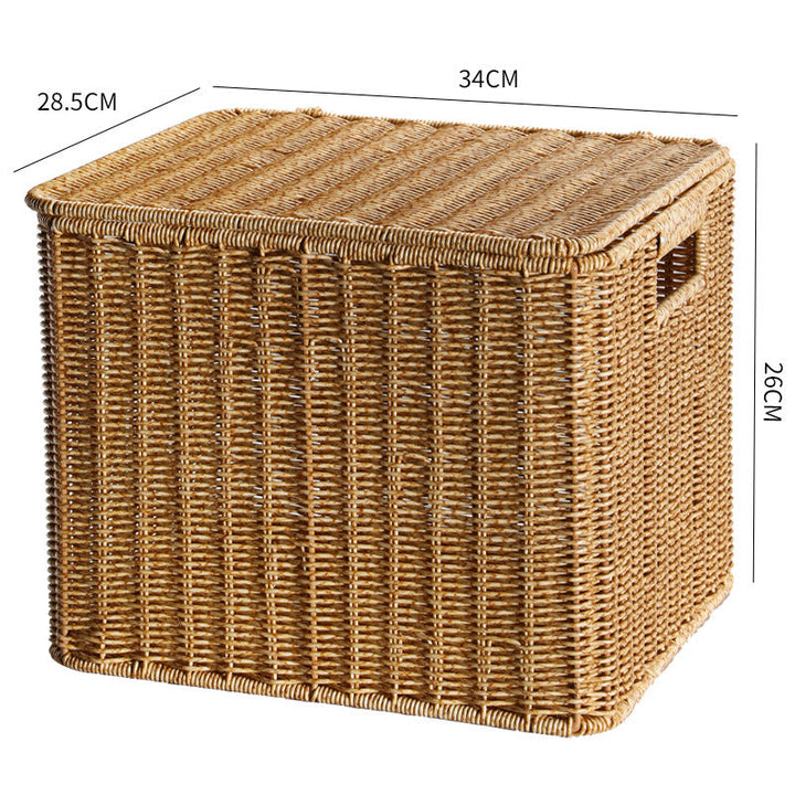 Håndlaget rektangulær stråkurv lagringsboks Skanto