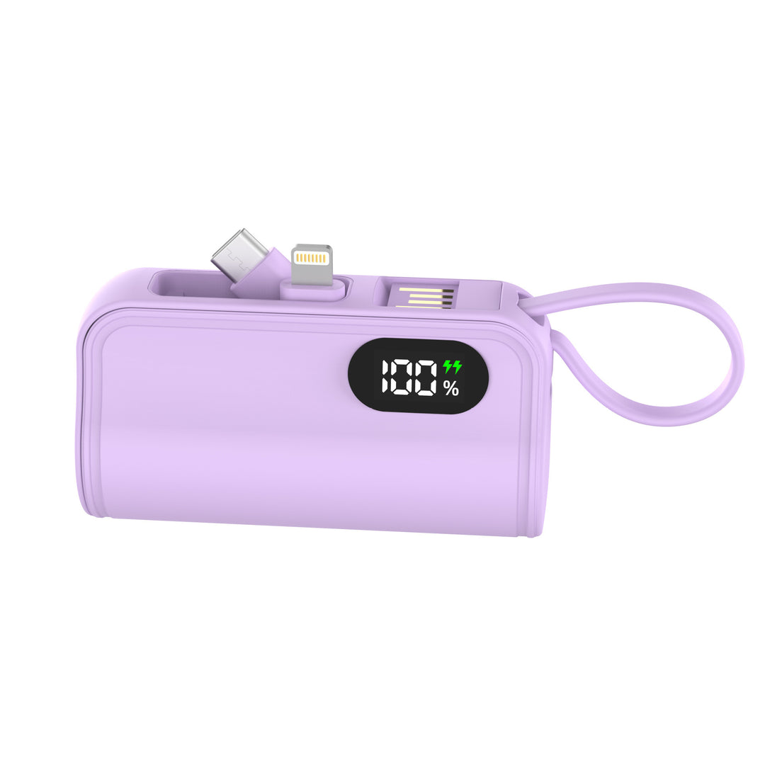 Bærbar powerbank med multifunksjonell ladekabel og digital skjerm Skanto