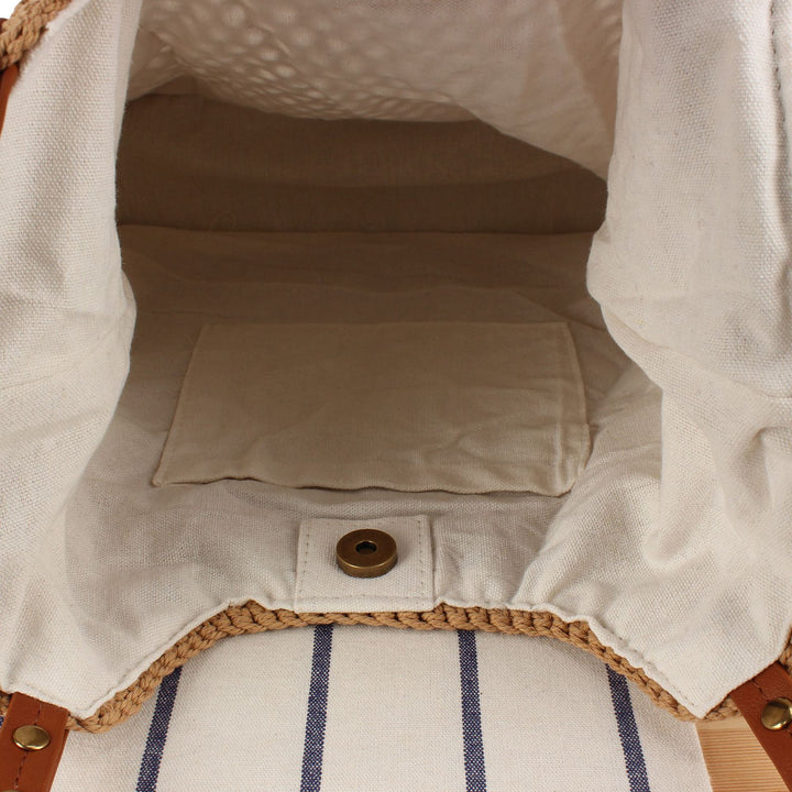 Hand-knotted tote bag with sturdy leather handles Skanto