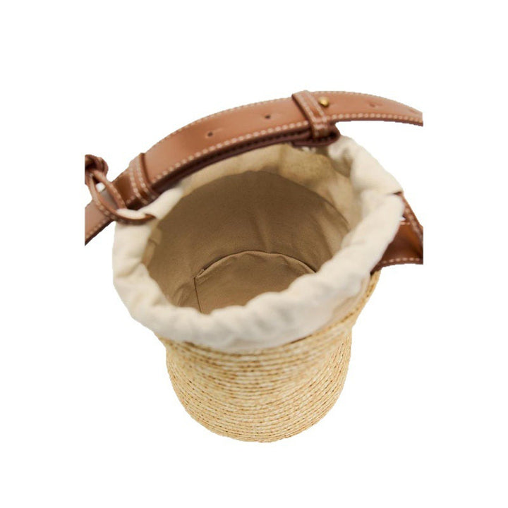 Handmade basket bag with elegant leather handle Skanto