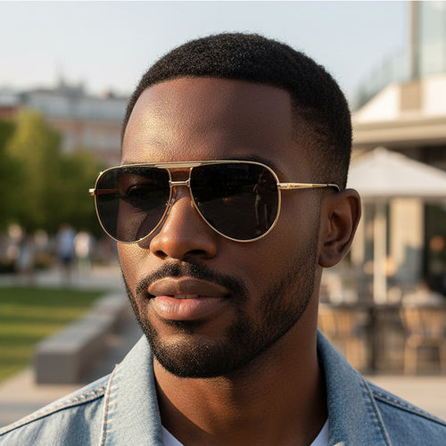 Dame solbrille i elegant pilotdesign Skanto