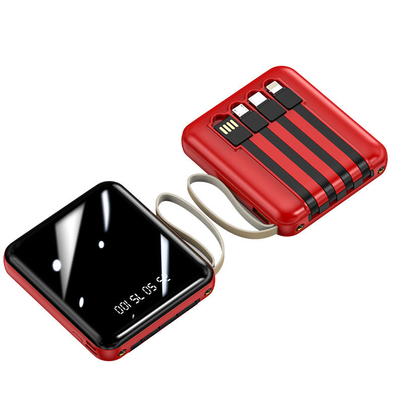 Bærbar Powerbank med integrerte kabler og digital skjerm Skanto