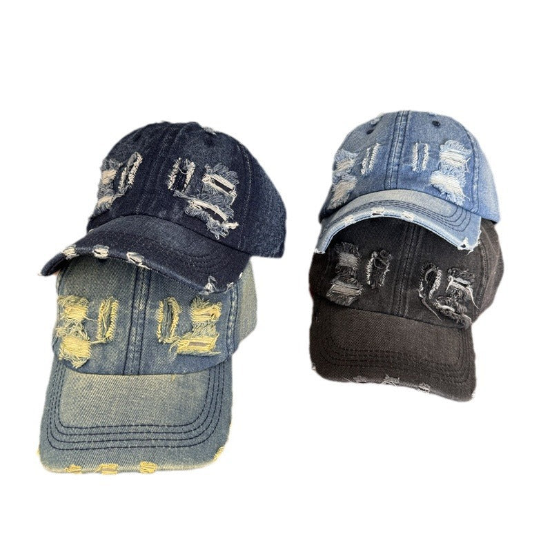 Kvinne Slitt Denim Justerbar Baseball Caps Skanto