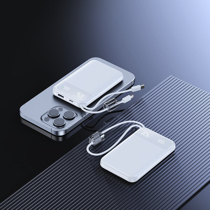 Slim Powerbank med digitalt ladeindikator og hurtigladefunksjon Skanto