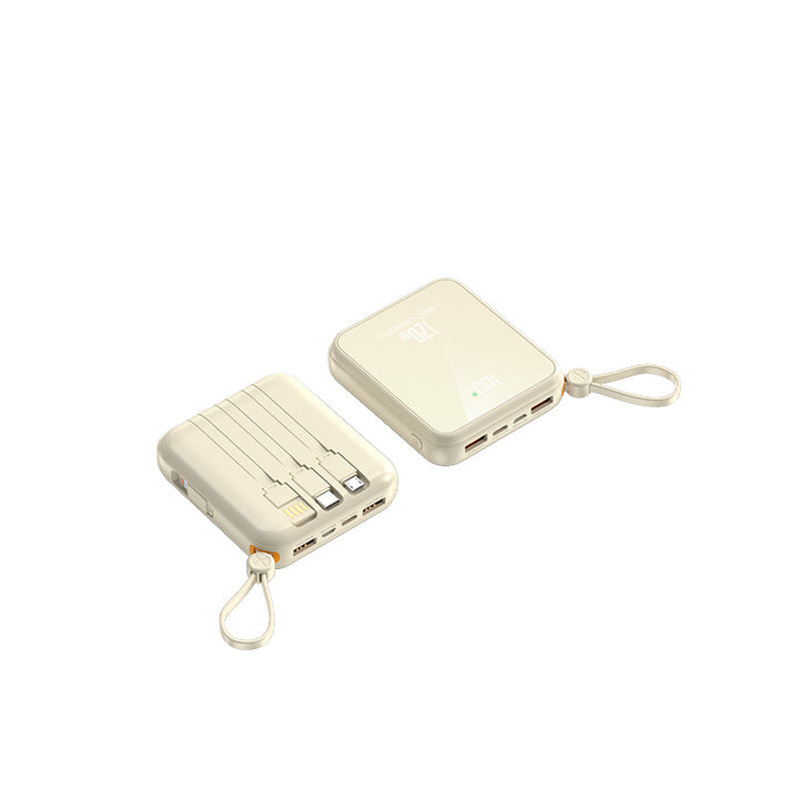 Bærbar powerbank med integrert ladekabel og LED-skjerm Skanto