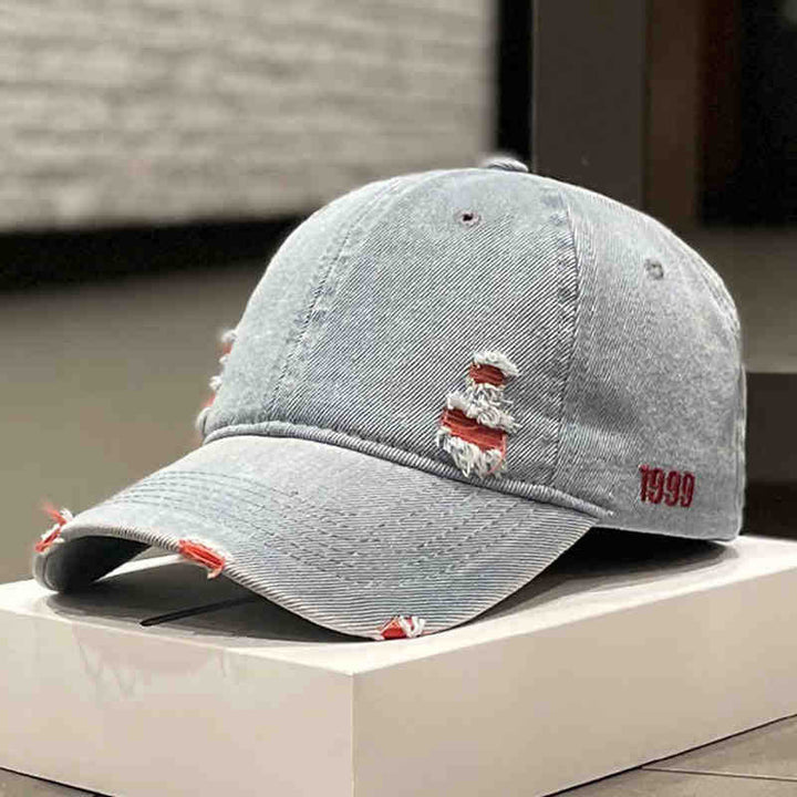 Unisex Slittet Denim Baseball Caps Skanto