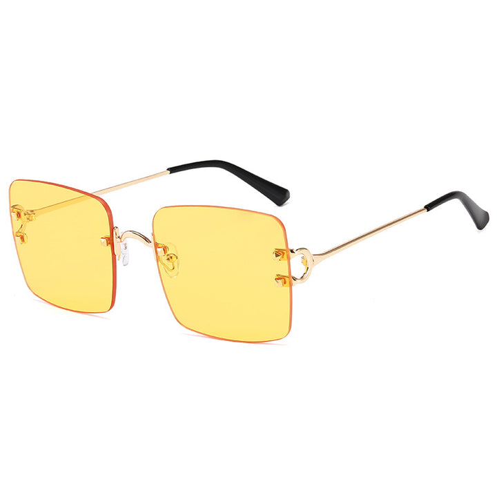 Dame kvadratisk solbrille med elegant metallramme og robuste glass Skanto