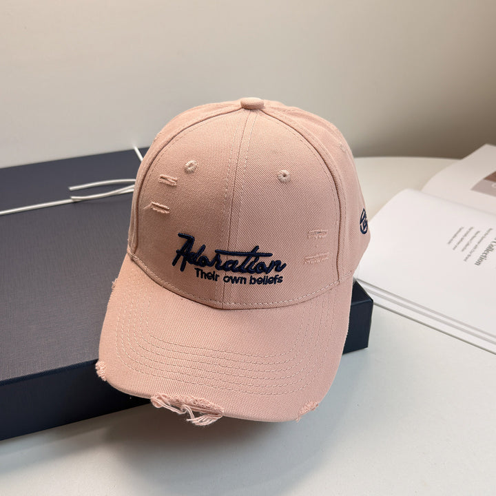 Dame Dame Slittet Brodert Baseball Cap Skanto