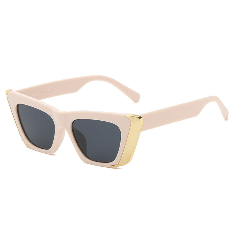 Dame moteriktig solbrille med firkantet ramme og luksuriøst fôr Skanto