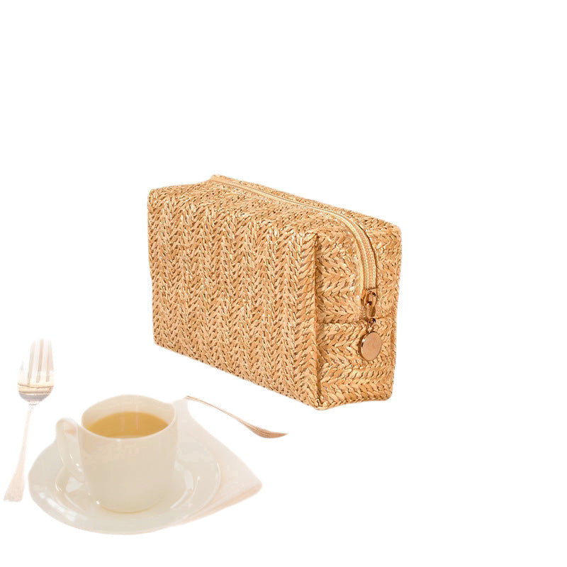 Kosmetikkmapp av naturlig bastmateriale med elegant design Skanto