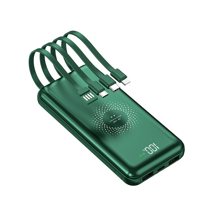 Bærbar powerbank med integrerte kabler Skanto