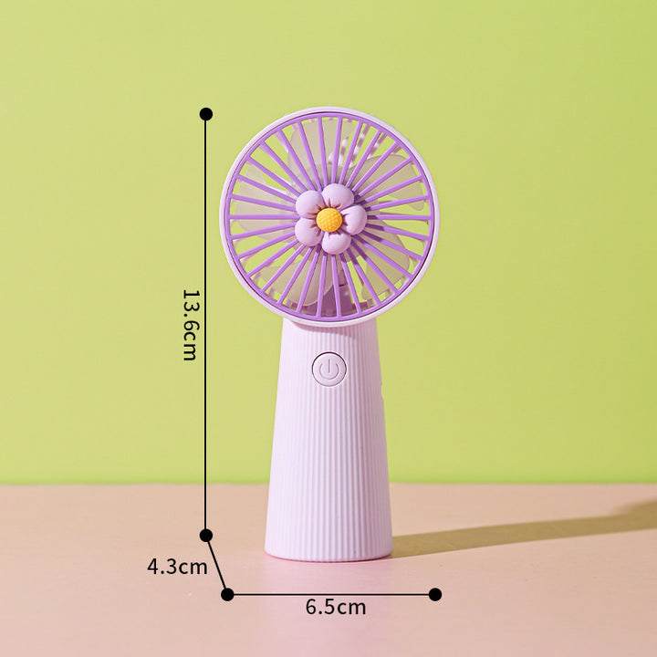 Damer Bærbar Mini-Håndvifte med kreativt blomsterdesign Skanto