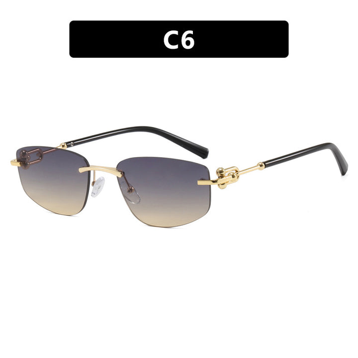 Women's elegant semi-rimless glasses with luxurious metal frame and clear lenses Skanto