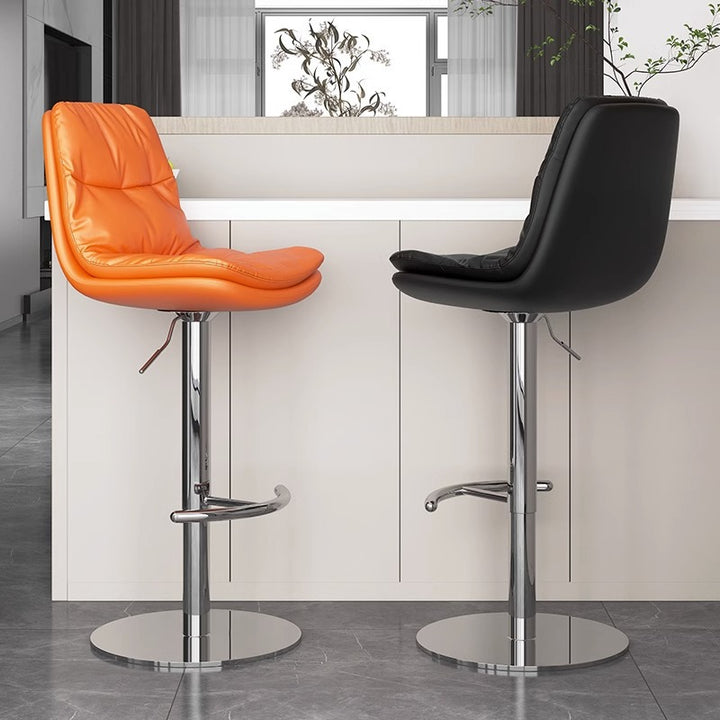 Høydejusterbar Barstol Med Ergonomisk Sitteflate Og T-formet Fot Skanto