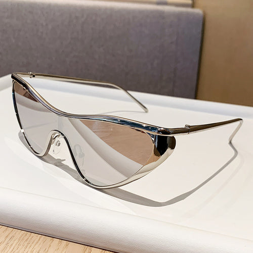 Damer futuristiske oversized solbriller med markant design Skanto