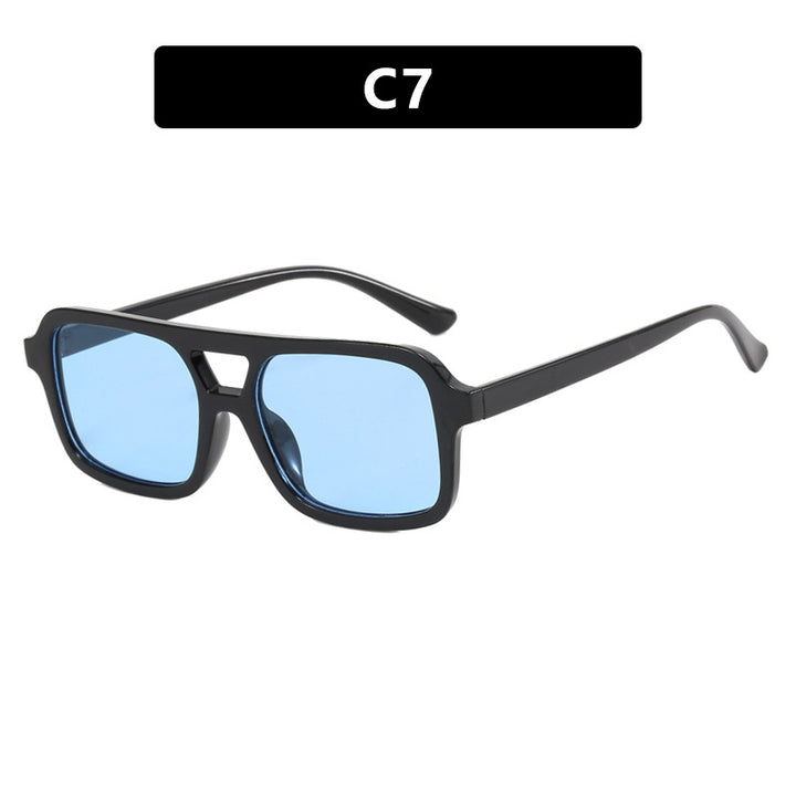Women's modern square sunglasses with protective UV filter and transparent frame Skanto