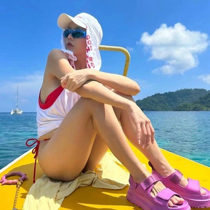 Dame sporty sandaler med ergonomisk fotbredde og sklisikker såle Skanto