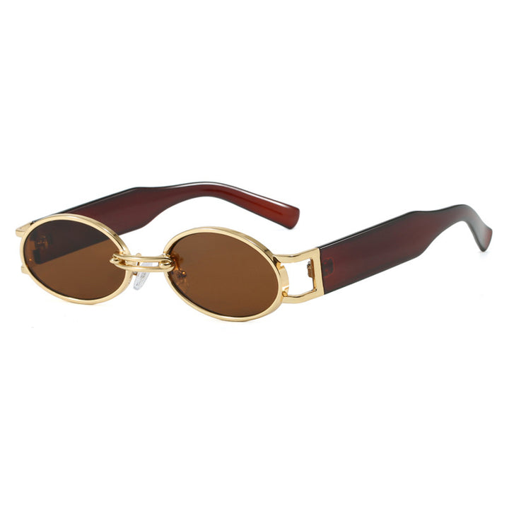 Women's oval sunglasses with golden accents and stylish frame Skanto