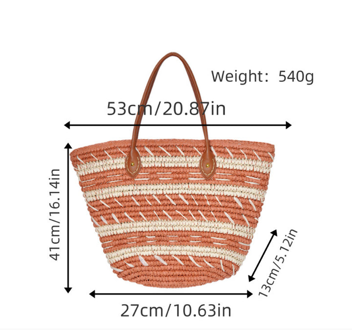 Bast-Strandbag med Elegant Strukturdesign Skanto