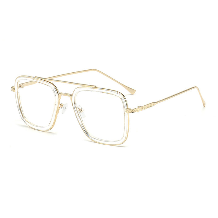 Dame moteristisk kvadratisk solbrille med glamorøs metallramme Skanto