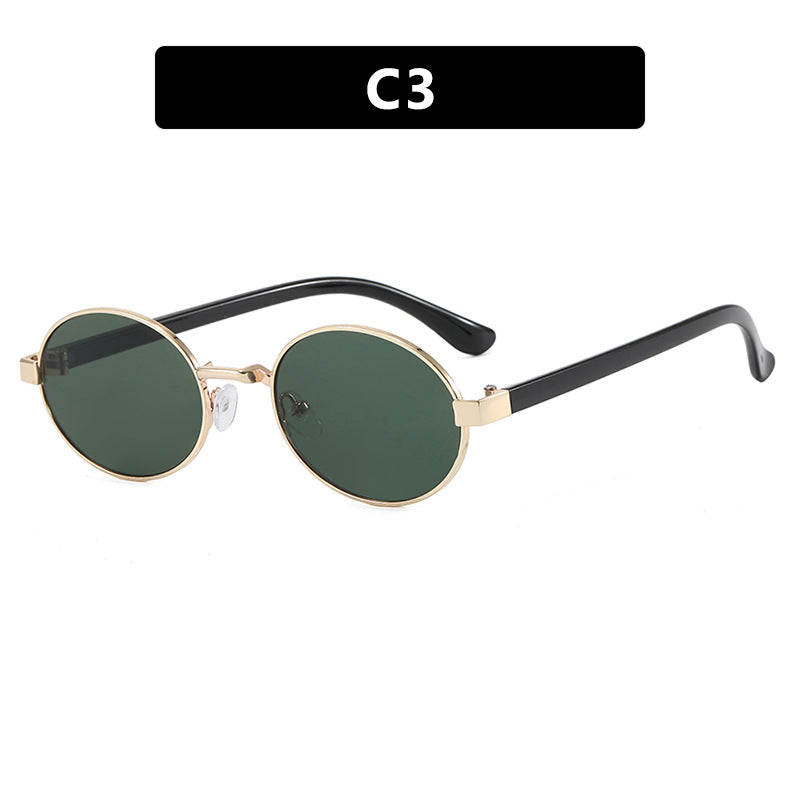Women's round glasses with elegant metal frame and adjustable nose pads Skanto