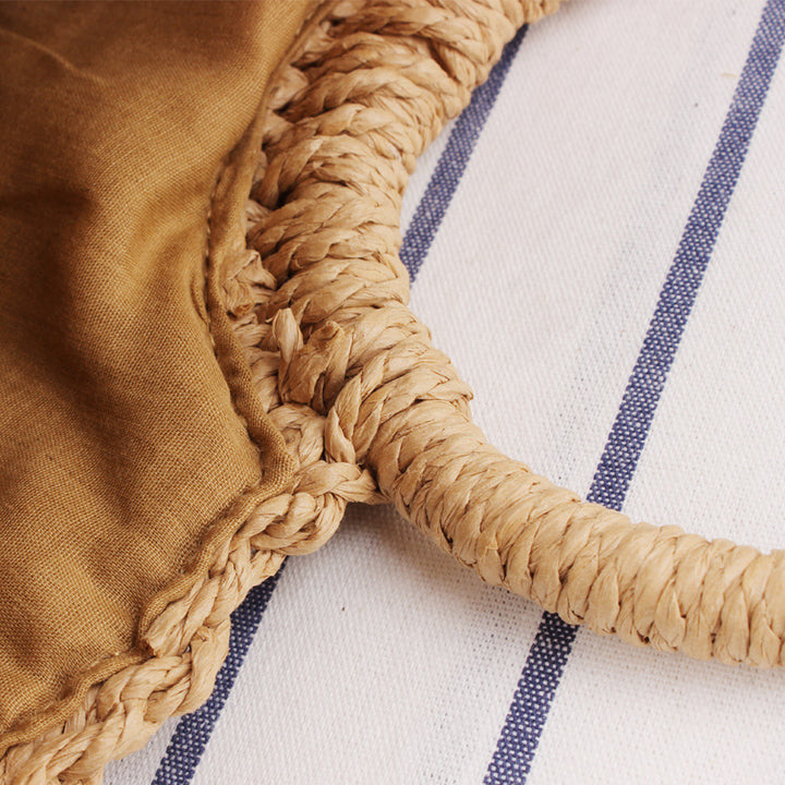 Tote Bag in Sturdy Woven Material with Modern Circle Design Skanto