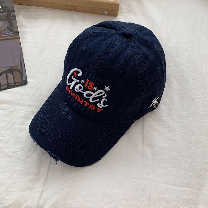 Herre Slittet Brodert Baseball Cap Skanto