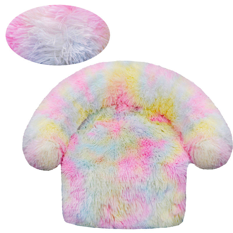 Fluffy Rund Sofa Hundeseng