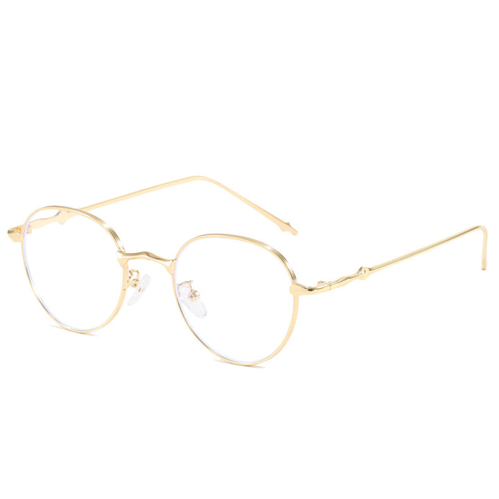 Dame elegante runde solbriller med moderne metallramme Skanto