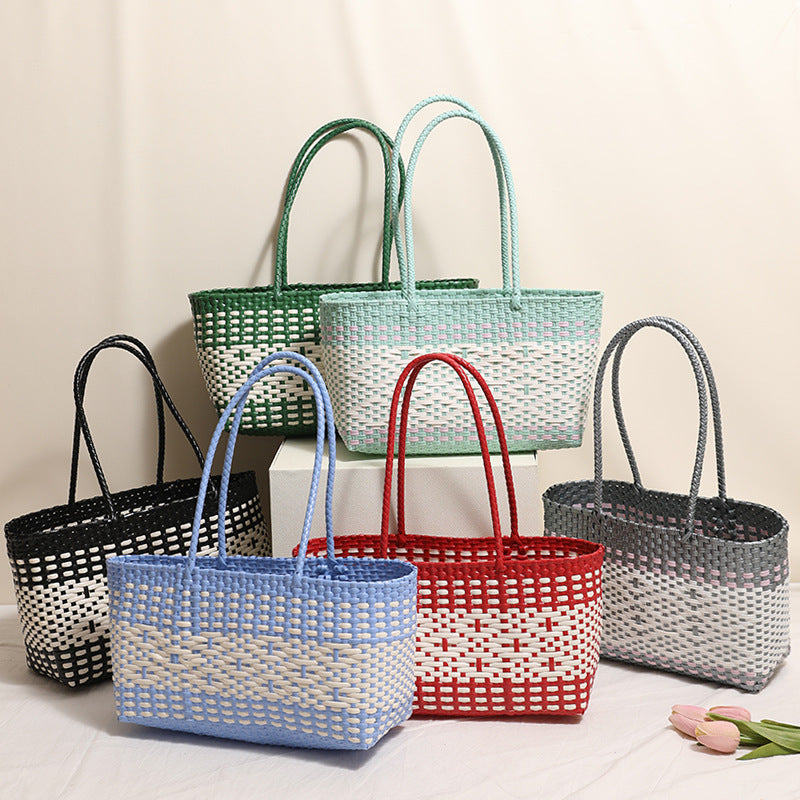 Braided tote bag with modern accents Skanto