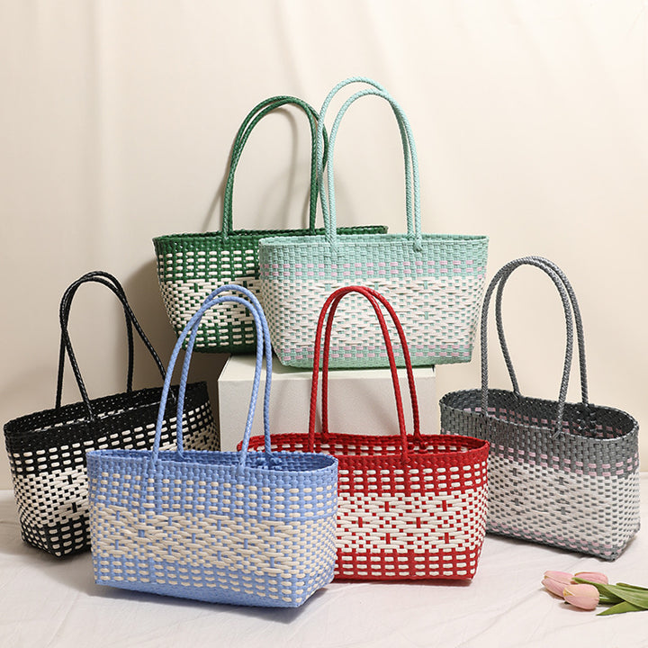 Braided tote bag with modern accents Skanto