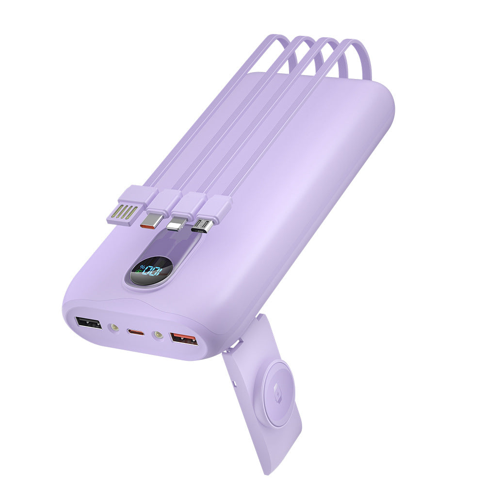 Bærbar powerbank med hurtig induktiv lading og flere USB-porter Skanto