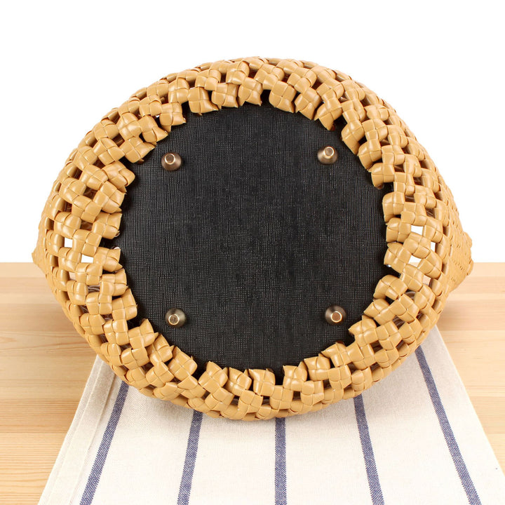 Basket bag with high-quality faux leather handle Skanto