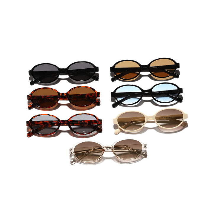 Dame moterik oval solbrille med dyremønster Skanto