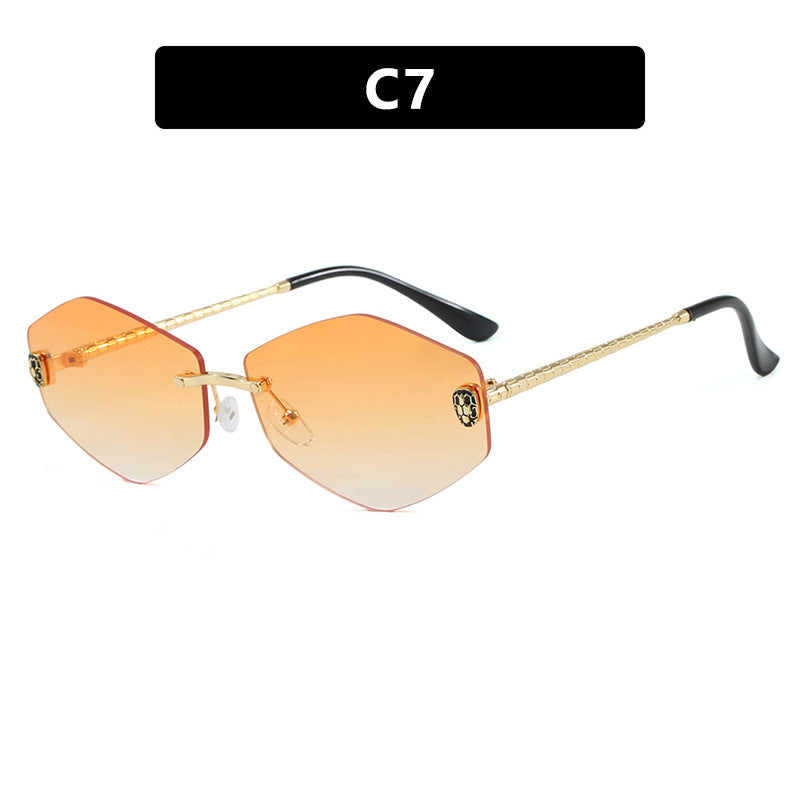 Women's geometric sunglasses in modern design with elegant metal frame Skanto