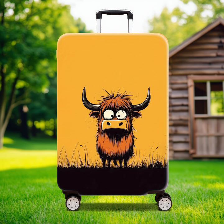 Cartoon Bull Design Hard Shell Suitcase Skanto