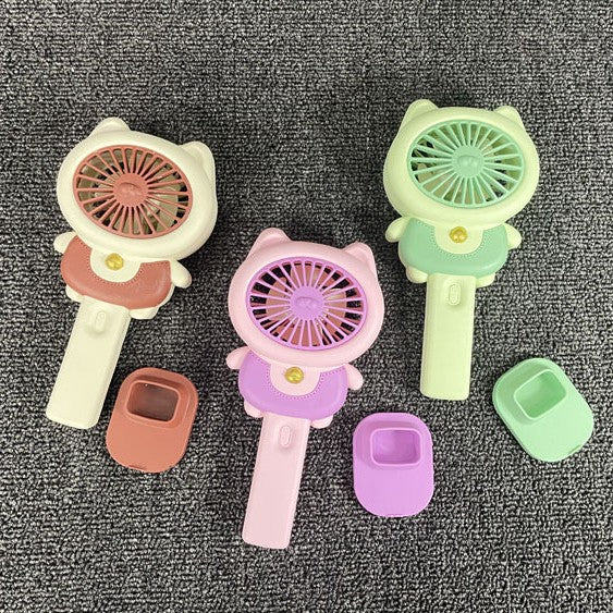 Unisex Bærbar Mini Håndvifte med søtt kattemotiv Skanto